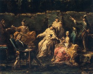 Részlet a szórakozás a Garden of Albaro alkotó: Alessandro Magnasco