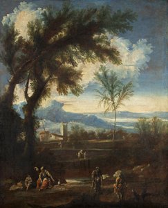 Táj figurákkal, 1710-40 körül (olaj, vászon) alkotó: Alessandro Magnasco