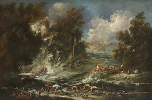 A vihar, 1710-1720 körül alkotó: Alessandro Magnasco