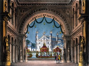 Sanquirico szcenográfiája Vincenzo Bellini „La straniera” (L