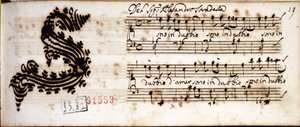 Kétségeim vannak a szerelemben ... Alessandro Stradella (1644 - 1682) olasz zeneszerző kézzel írt kottái. Estense Library Modena alkotó: Alessandro Stradella