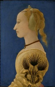 Egy sárga ruhás hölgy portréja, 1465 körül (panel)