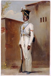 Lance Naik, 66. bengáli bennszülött gyalogság, 1842 (olaj, papír) alkotó: Alex Hunter
