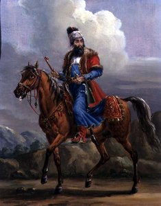 Egy keleti harcos (olaj a fémen)