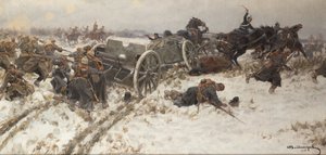Katonai összecsapás, 1915 alkotó: Alexander Alexeyevich Alexeyev