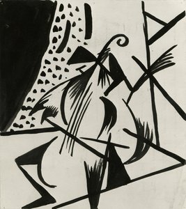 Zenész, 1914-1915 körül (toll és indiai tinta papíron)