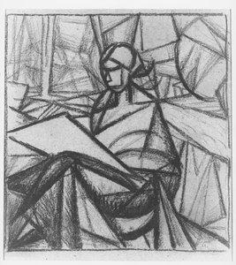 Nő, 1914-15 (szén papíron)