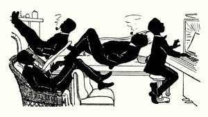 Illusztráció a We Three and Doddles című filmhez (litográfia) alkotó: Alexander Carruthers Gould