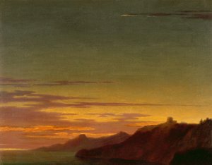 A nap zárása: Naplemente a parton, 1768-75 körül (olaj grafiton, fektetett papíron)