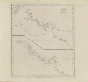 Plans of Ports, Dalrymple, Alexander published in 1791 ID Number 41167-2001 A Perzsa-öböl egy részének síkbeli térképe, részben javítva Edward Harvey hadnagy által 1778-ban.