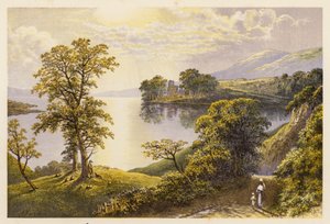 Skót Loch Scenery: Lochmaben (színes litográfia) alkotó: Alexander Francis (after) Lydon
