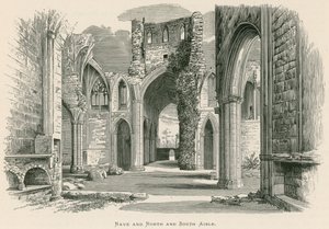 Melrose Abbey, Nave és Északi és Déli folyosó (metszet) alkotó: Alexander Francis Lydon