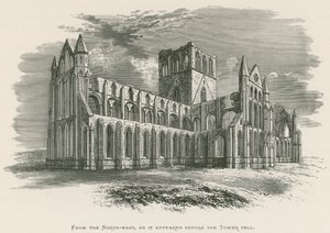 Whitby Abbey, Észak-keletről, ahogy a torony leomlása előtt látszott