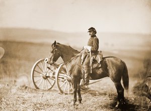 Amerikai polgárháborús segédtiszt lóháton alkotó: Alexander Gardner