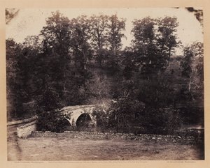 Burnside híd, az Antietam patakon átívelő híd, Maryland, Gardner polgárháborús vázlatkönyvéből alkotó: Alexander Gardner
