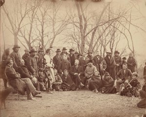 Indiánok kormányzati ügynökökkel, 1860-as évek eleje. alkotó: Alexander Gardner