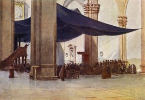 Firenze, a Dóm belseje a nagyböjti prédikáció idején (színes litó) alkotó: Alexander Henry Hallam Murray