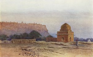 Gwalior erőd napkelte előtt (színes litó) alkotó: Alexander Henry Hallam Murray