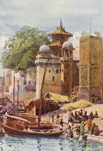 The Bathing Ghats, Benares (színes litho) alkotó: Alexander Henry Hallam Murray