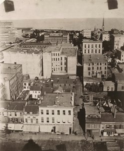 Kilátás keletre a chicagói bíróság épületének kupolájából, 1858