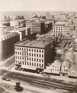 Nézd északnyugati irányban a chicagói bíróság kupolájából, 1858-ban