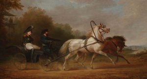 I. Sándor cár droschkit vezet (olaj, vászon)