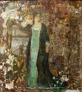 Hárfás. Tatiana Sergeevna Bartseva (1886-1984) portréja, par Savinov, Alekszandr Ivanovics (1881-1942) alkotó: Alexander Ivanovich Savinov