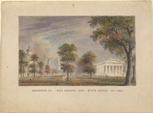 New Haven CT. A Yale College és a State House 1830-ban alkotó: Alexander Jackson Davis