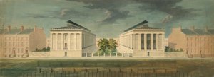 Végre nem hajtott tervezés a Cross-Block Terrace fejlesztési perspektívához, kb. 1831.