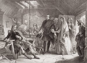Károly herceg és Flora Macdonald első találkozása Dél-Uist szigetén, 1747, „Az angol és skót történelem illusztrációi” II.