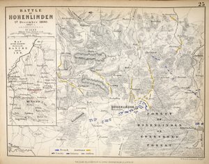 A Hohenlinden-i csata térképe, kiadó: William Blackwood and Sons, Edinburgh és London, 1848 (kézzel színezett metszet)