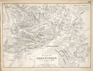 A Hohenlinden-i csata térképe, kiadó: William Blackwood and Sons, Edinburgh és London, 1848 (kézzel színezett metszet)