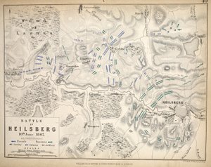 A Heilsberg térképe, kiadó: William Blackwood and Sons, Edinburgh és London, 1848 (kézzel színezett metszet)