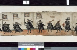 Részlet a The Huntly Funeral Procession-ból, amelyet állítólag 1. György, Huntly márquess obsquis-ihoz használták