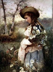 Marguerite gyűjtése (akvarell)
