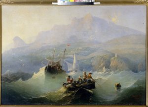 A csempészek (The Smugglers). Alekszandr Matvejevics Dorogov (1819-1850) festménye, olaj, vászon alkotó: Alexander Matveyevich Dorogov