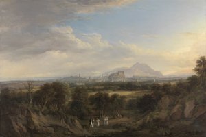 Edinburgh kilátása nyugatról, 1822-26 (olaj, vászon) alkotó: Alexander Nasmyth