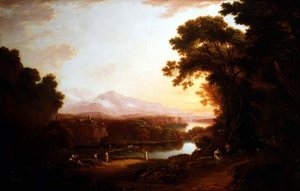 Olasz táj táncoló parasztokkal (olaj, vászon) alkotó: Alexander Nasmyth
