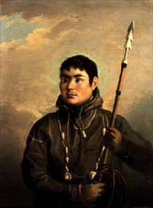 John Sacheuse eszkimó bálnavadász portréja (olaj, vászon) alkotó: Alexander Nasmyth