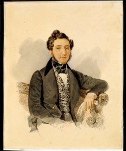 Nyikolaj Mihajlovics Donaurov (1806-1849) portréja - Alexander Briullov (Brioullov) akvarellje papíron (1798-1877)