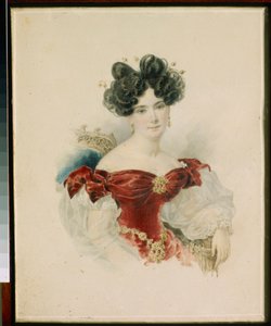 Natalia Viktorovna Kotchoubei hercegnő (1800-1854) portréja - Alexander Briullov (Alexander Briullov) akvarell papíron (1798-1877)