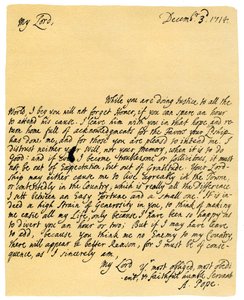 Alexander Pope levele Charles Montaguhoz, 1714. december 3. alkotó: Alexander Pope