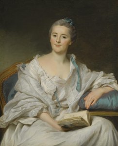 Marie-Françoise Julie Constance Filleul, de Marigny marquise portréja egy könyvvel