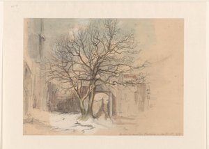 A maastrichti Sint Antoniusklooster udvara, télen alkotó: Alexander Schaepkens