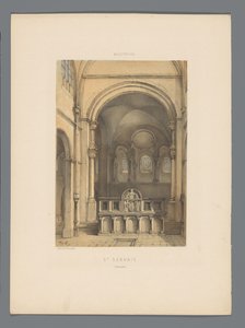 A maastrichti Sint-Servaas-bazilika belseje St. Servais (Intérieur) (cím a tárgyon) Monuments de Maastricht (sorozat címe) alkotó: Alexander Schaepkens