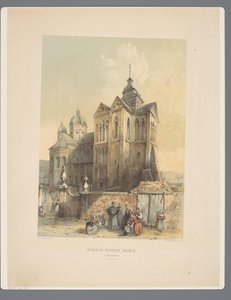 Onze Lieve Vrouwe Munsterkerk Roermondban Szűzanya-templom, Roermonde-ban (északi part). (cím a tárgyon) Ókori építészeti emlékművek a 11. századtól a tizenharmadik századig Limburgban (sorozat címe) alkotó: Alexander Schaepkens