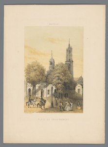 Régi őrház térrel Maastrichtban Place du gouvernement (cím az objektumon) Monuments de Maastricht (sorozat címe) alkotó: Alexander Schaepkens