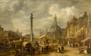 A Scotch Fair, 1834 körül (olaj, panel) alkotó: Alexander Snr Fraser
