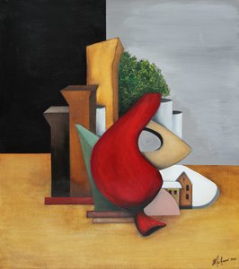 Piros geometrikus város alkotó: Alexander Trifonov