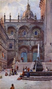 Santiago De Compostela katedrális, déli ajtó (színes litó)